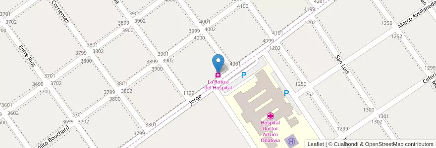 Mapa de ubicacion de La Botica del Hospital en Argentinië, Buenos Aires, Partido De Almirante Brown, José Mármol.