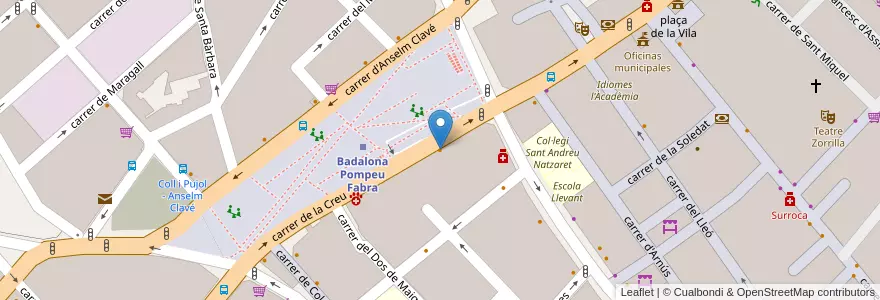 Mapa de ubicacion de La Boulangerie en Spanien, Katalonien, Barcelona, Barcelonès, Badalona.