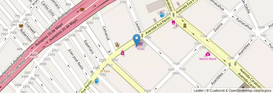 Mapa de ubicacion de La Boutique de tu Mascota, Flores en Argentinië, Ciudad Autónoma De Buenos Aires, Comuna 7, Buenos Aires.