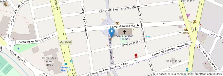 Mapa de ubicacion de la Boutique del gelato en 西班牙, 巴利阿里群岛, España (Mar Territorial), 帕爾馬, 巴利阿里群岛, 帕爾馬.