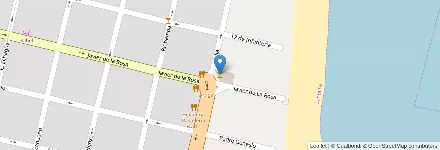Mapa de ubicacion de La Brava en Arjantin, Santa Fe, Departamento La Capital, Santa Fe Capital.