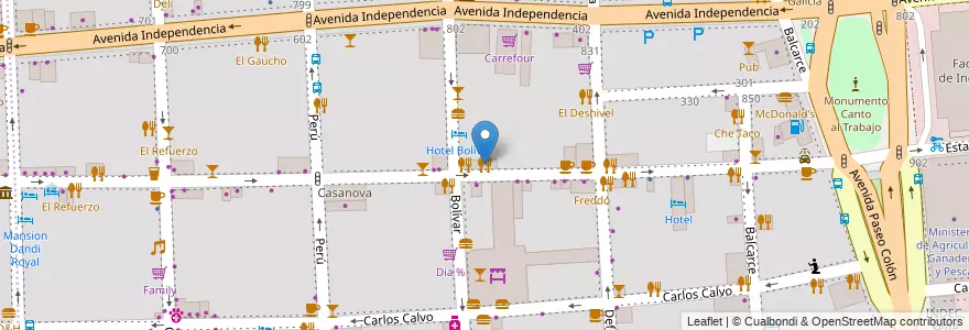 Mapa de ubicacion de La Brigada, San Telmo en アルゼンチン, Ciudad Autónoma De Buenos Aires, Comuna 1, ブエノスアイレス.