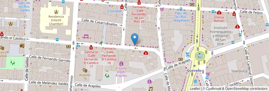 Mapa de ubicacion de La Bruschettería de Françoise en スペイン, マドリード州, Comunidad De Madrid, Área Metropolitana De Madrid Y Corredor Del Henares, Madrid.
