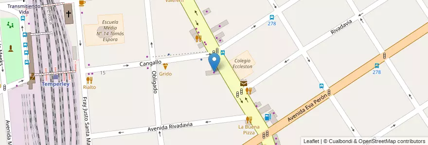 Mapa de ubicacion de La Buonamiga en Arjantin, Buenos Aires, Partido De Lomas De Zamora, Temperley.