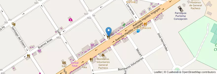 Mapa de ubicacion de La Burbanja en Arjantin, Buenos Aires, Partido De Tigre, General Pacheco.