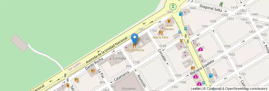 Mapa de ubicacion de La Caballeriza en Arjantin, Buenos Aires, Partido De San Isidro.