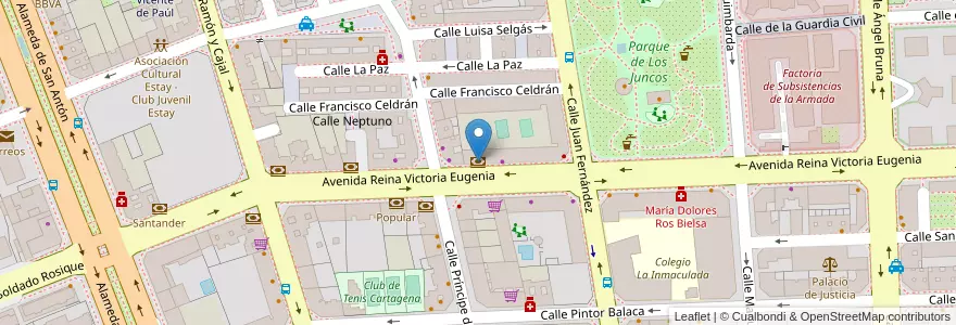 Mapa de ubicacion de La Caixa - Banco de Murcia en Espanha, Região De Múrcia, Região De Múrcia, Campo De Cartagena Y Mar Menor, Cartagena.