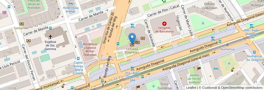 Mapa de ubicacion de La Caixa Empreses en Sepanyol, Catalunya, Barcelona, Barcelonès, Barcelona.