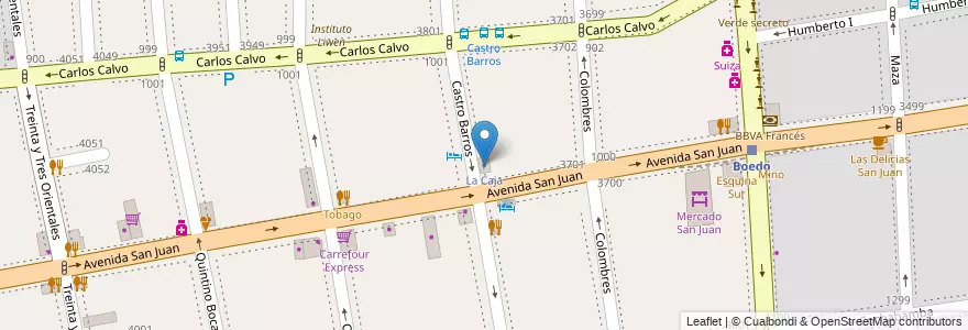 Mapa de ubicacion de La Caja, Boedo en الأرجنتين, Ciudad Autónoma De Buenos Aires, Comuna 5, Buenos Aires.