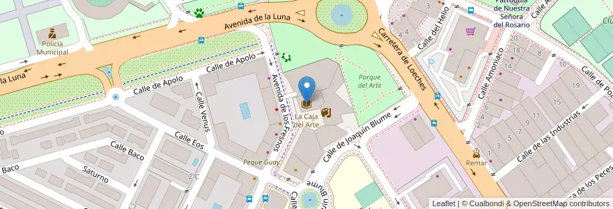 Mapa de ubicacion de La Caja del Arte en Spanien, Autonome Gemeinschaft Madrid, Autonome Gemeinschaft Madrid, Área Metropolitana De Madrid Y Corredor Del Henares, Torrejón De Ardoz.