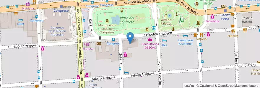 Mapa de ubicacion de La Caja, Montserrat en 阿根廷, Ciudad Autónoma De Buenos Aires, Comuna 1, 布宜诺斯艾利斯.