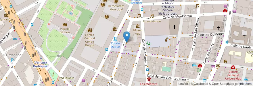Mapa de ubicacion de La cajita de Nori en Испания, Мадрид, Мадрид, Área Metropolitana De Madrid Y Corredor Del Henares, Мадрид.