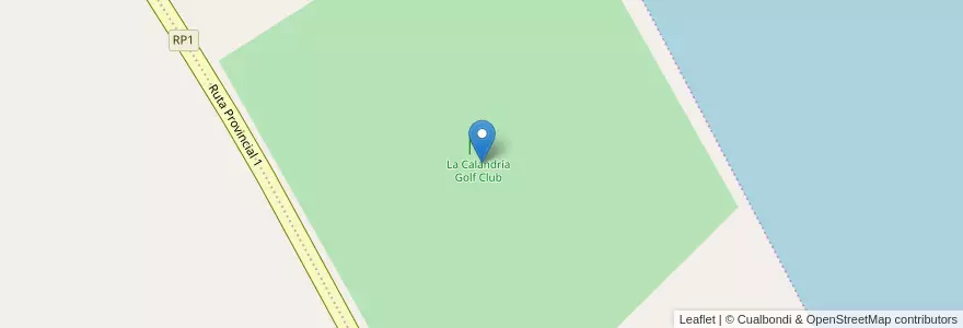 Mapa de ubicacion de La Calandría Golf Club en 아르헨티나, 리오네그로주, Departamento Adolfo Alsina, Viedma.