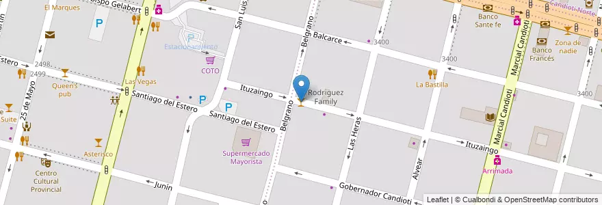 Mapa de ubicacion de La Camorra en Argentine, Santa Fe, Departamento La Capital, Santa Fe Capital, Santa Fe.