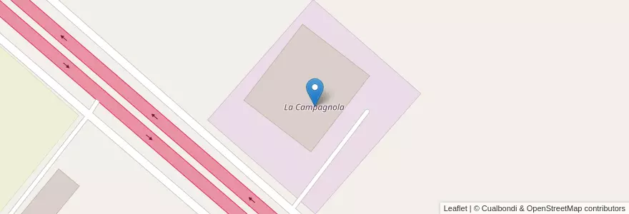 Mapa de ubicacion de La Campagnola en Argentina, Chile, Mendoza, Departamento San Martín, Distrito Palmira.
