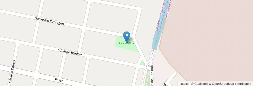 Mapa de ubicacion de La Canchita en アルゼンチン, ブエノスアイレス州, El Palomar.