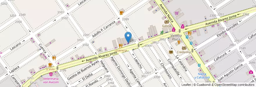 Mapa de ubicacion de La Candela Pastas Frescas, Villa del Parque en Arjantin, Ciudad Autónoma De Buenos Aires, Buenos Aires, Comuna 11.