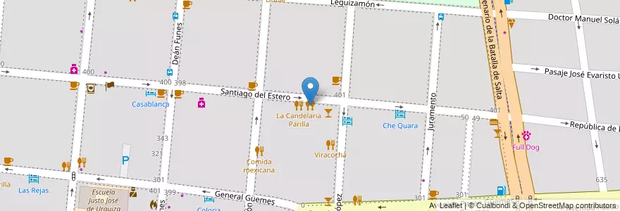 Mapa de ubicacion de La Candelaria Parilla en Argentinië, Salta, Capital, Municipio De Salta, Salta.