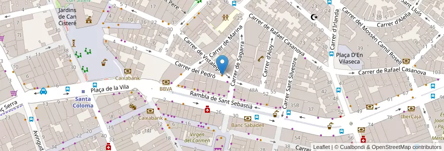 Mapa de ubicacion de La canyella en 西班牙, Catalunya, Barcelona, Barcelonès, Santa Coloma De Gramenet.