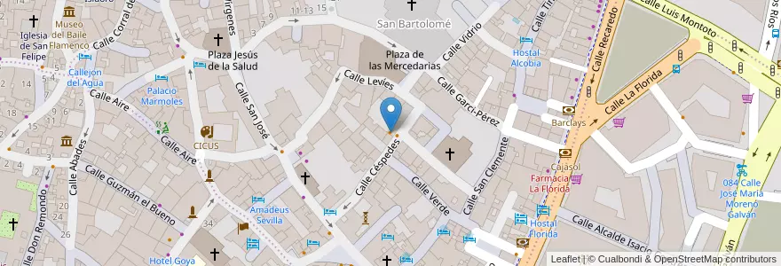 Mapa de ubicacion de La Carbonería en Sepanyol, Andalucía, Sevilla, Sevilla.