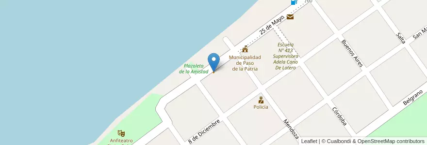 Mapa de ubicacion de La Carlita en Arjantin, Corrientes, Departamento San Cosme, Municipio De Paso De La Patria.