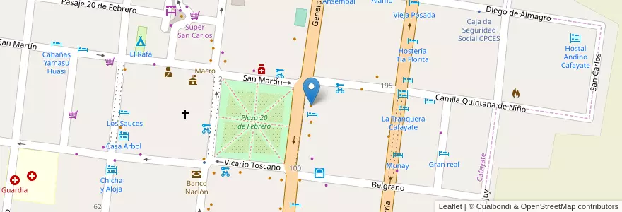 Mapa de ubicacion de La Carreta de Don Olegario en Arjantin, Salta, Cafayate, Municipio De Cafayate.
