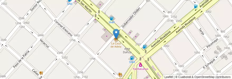 Mapa de ubicacion de La Casa de Adela en Argentina, Buenos Aires, Partido De Lanús, Valentín Alsina.