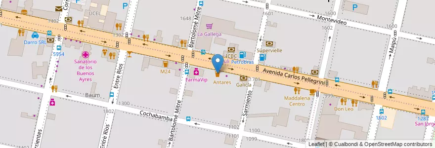 Mapa de ubicacion de La Casa de Cristal en Argentine, Santa Fe, Departamento Rosario, Municipio De Rosario, Rosario.