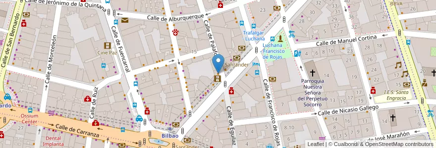 Mapa de ubicacion de La Casa de la Cerveza en Espagne, Communauté De Madrid, Communauté De Madrid, Área Metropolitana De Madrid Y Corredor Del Henares, Madrid.