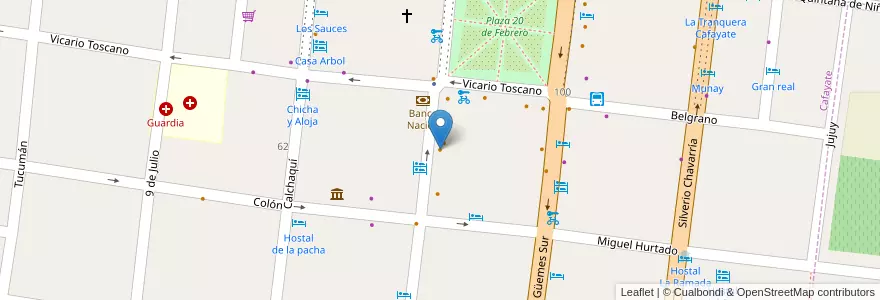 Mapa de ubicacion de La casa de las empanadas en Argentinië, Salta, Cafayate, Municipio De Cafayate.