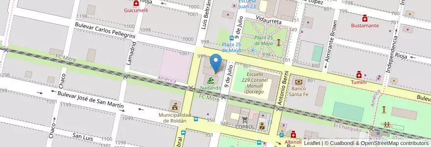 Mapa de ubicacion de La Casa de Marcelino en Arjantin, Santa Fe, Departamento San Lorenzo, Municipio De Roldán, Roldán.