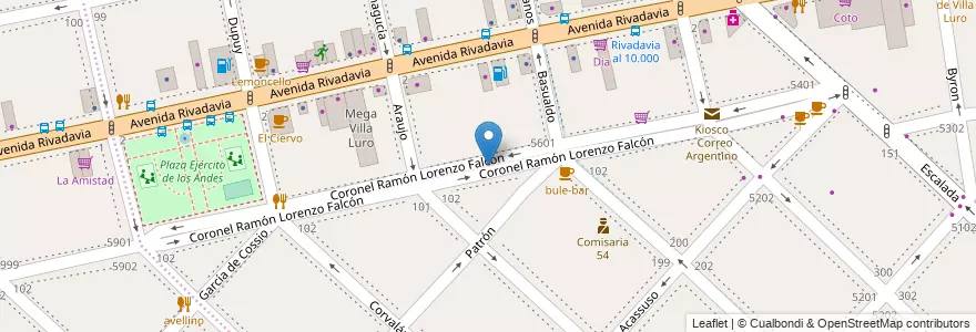 Mapa de ubicacion de La Casa del Ángel (Paseo del Cine), Villa Luro en Аргентина, Буэнос-Айрес, Comuna 9, Буэнос-Айрес, Comuna 10.
