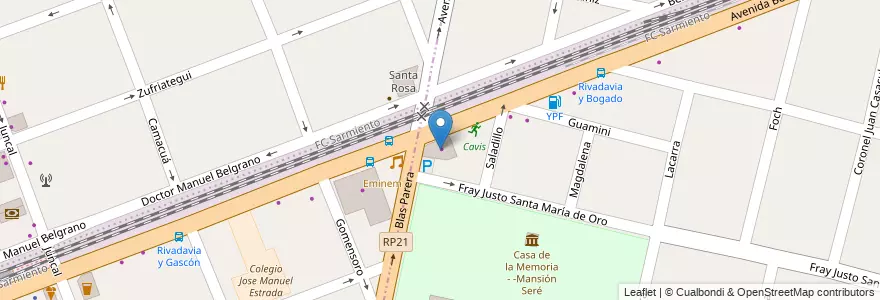 Mapa de ubicacion de La Casa del Audio en Argentina, Buenos Aires, Partido De Morón, Castelar.