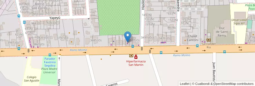 Mapa de ubicacion de La Casa del Chef en Аргентина, Сан-Хуан, Чили, Rivadavia.