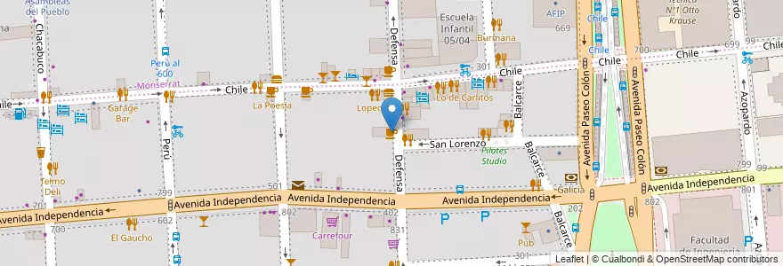 Mapa de ubicacion de La Casa del Dulce de Leche, San Telmo en آرژانتین, Ciudad Autónoma De Buenos Aires, Comuna 1, Buenos Aires.