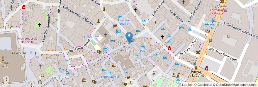 Mapa de ubicacion de La Casa del Flamenco - Auditorio Alcántara en Spanien, Andalusien, Sevilla, Sevilla.
