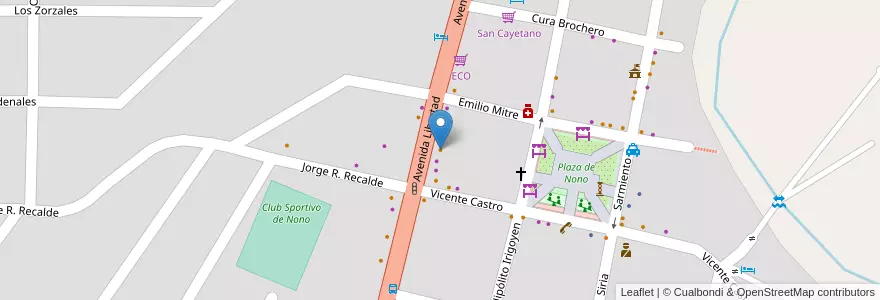 Mapa de ubicacion de La Casa del Sandwich en Argentinië, Córdoba, Departamento San Alberto, Municipio De Nono, Pedanía Nono, Nono.