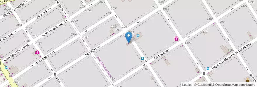 Mapa de ubicacion de La Casa del Yesero, Villa General Mitre en الأرجنتين, Ciudad Autónoma De Buenos Aires, Buenos Aires, Comuna 11.