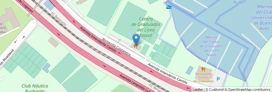 Mapa de ubicacion de La Casita Bar de Tenis, Nuñez en Argentinië, Ciudad Autónoma De Buenos Aires, Buenos Aires, Comuna 13.