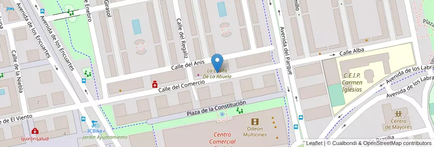 Mapa de ubicacion de La Casita De La Abuela en إسبانيا, منطقة مدريد, منطقة مدريد, Área Metropolitana De Madrid Y Corredor Del Henares, Tres Cantos.