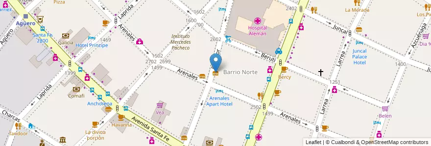 Mapa de ubicacion de La Casita de Tucumán, Recoleta en الأرجنتين, Ciudad Autónoma De Buenos Aires, Comuna 2, Buenos Aires.