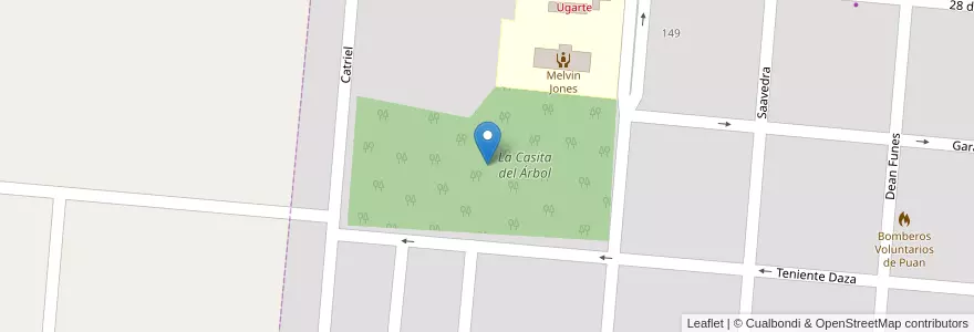 Mapa de ubicacion de La Casita del Árbol en Arjantin, Buenos Aires, Partido De Puan, Puan.