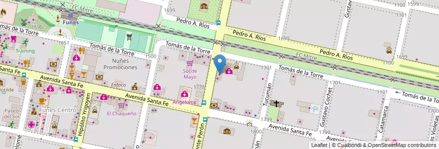Mapa de ubicacion de La Casita Encantada en Argentina, Santa Fe, Departamento Rosario, Municipio De Funes, Funes.