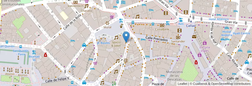 Mapa de ubicacion de La Casita Latina en España, Comunidad De Madrid, Comunidad De Madrid, Área Metropolitana De Madrid Y Corredor Del Henares, Madrid.
