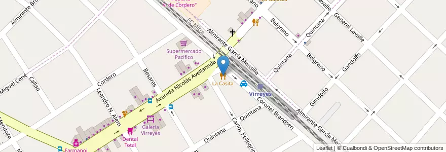Mapa de ubicacion de La Casita en الأرجنتين, بوينس آيرس, Partido De San Fernando, Victoria.