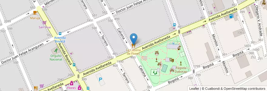 Mapa de ubicacion de La Casona de Flores, Flores en アルゼンチン, Ciudad Autónoma De Buenos Aires, Comuna 7, ブエノスアイレス.