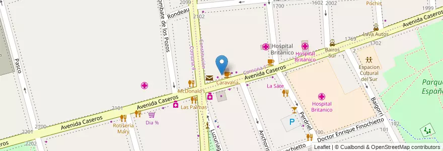 Mapa de ubicacion de La Casona de Guss, Barracas en الأرجنتين, Ciudad Autónoma De Buenos Aires, Comuna 4, Comuna 1, Buenos Aires.