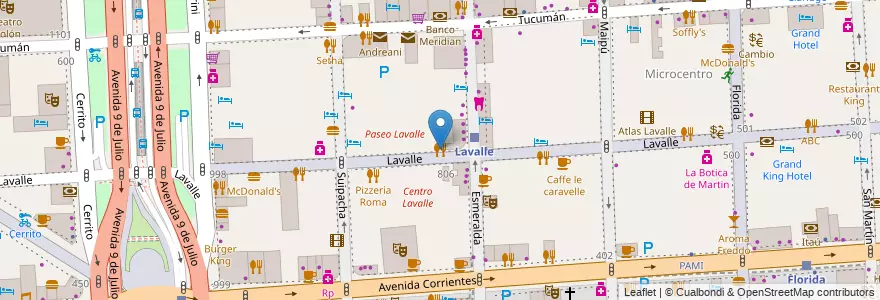 Mapa de ubicacion de la casona del nono, San Nicolas en آرژانتین, Ciudad Autónoma De Buenos Aires, Comuna 1, Buenos Aires.