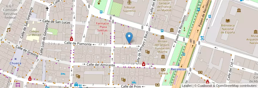 Mapa de ubicacion de La Castafiore en Испания, Мадрид, Мадрид, Área Metropolitana De Madrid Y Corredor Del Henares, Мадрид.