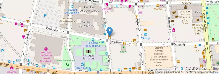 Mapa de ubicacion de La Catedra, Recoleta en Аргентина, Буэнос-Айрес, Comuna 2, Буэнос-Айрес.